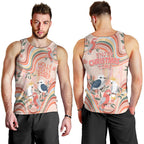 australia-hippie-christmas-men-tank-top-cockatoo-kookaburra-with-wattle-pink-peach-style