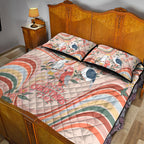 australia-hippie-christmas-quilt-bed-set-cockatoo-kookaburra-with-wattle-pink-peach-style