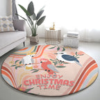 australia-hippie-christmas-round-carpet-cockatoo-kookaburra-with-wattle-pink-peach-style