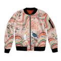 australia-hippie-christmas-sleeve-zip-bomber-jacket-cockatoo-kookaburra-with-wattle-pink-peach-style