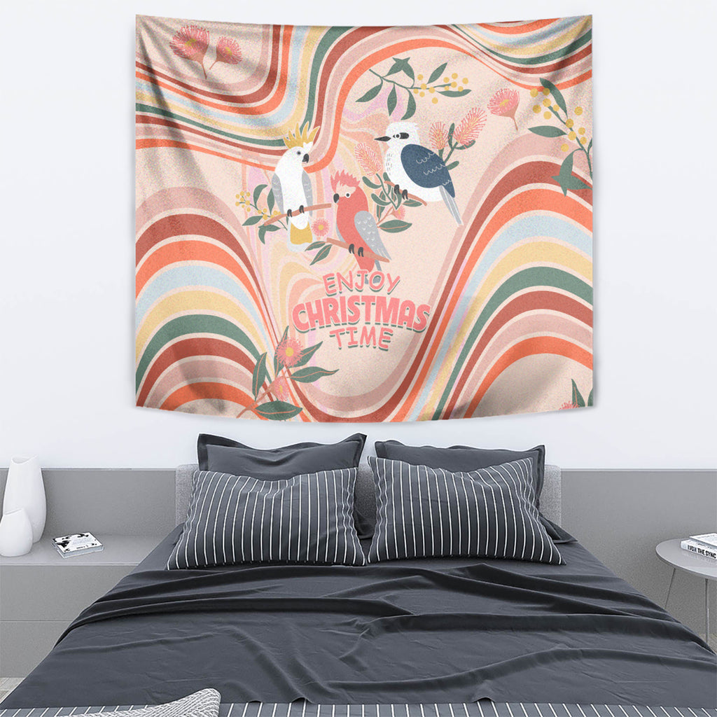australia-hippie-christmas-tapestry-cockatoo-kookaburra-with-wattle-pink-peach-style