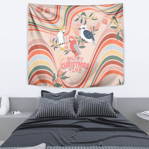 australia-hippie-christmas-tapestry-cockatoo-kookaburra-with-wattle-pink-peach-style