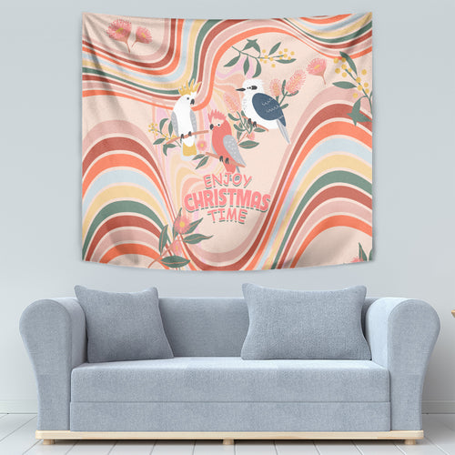 australia-hippie-christmas-tapestry-cockatoo-kookaburra-with-wattle-pink-peach-style