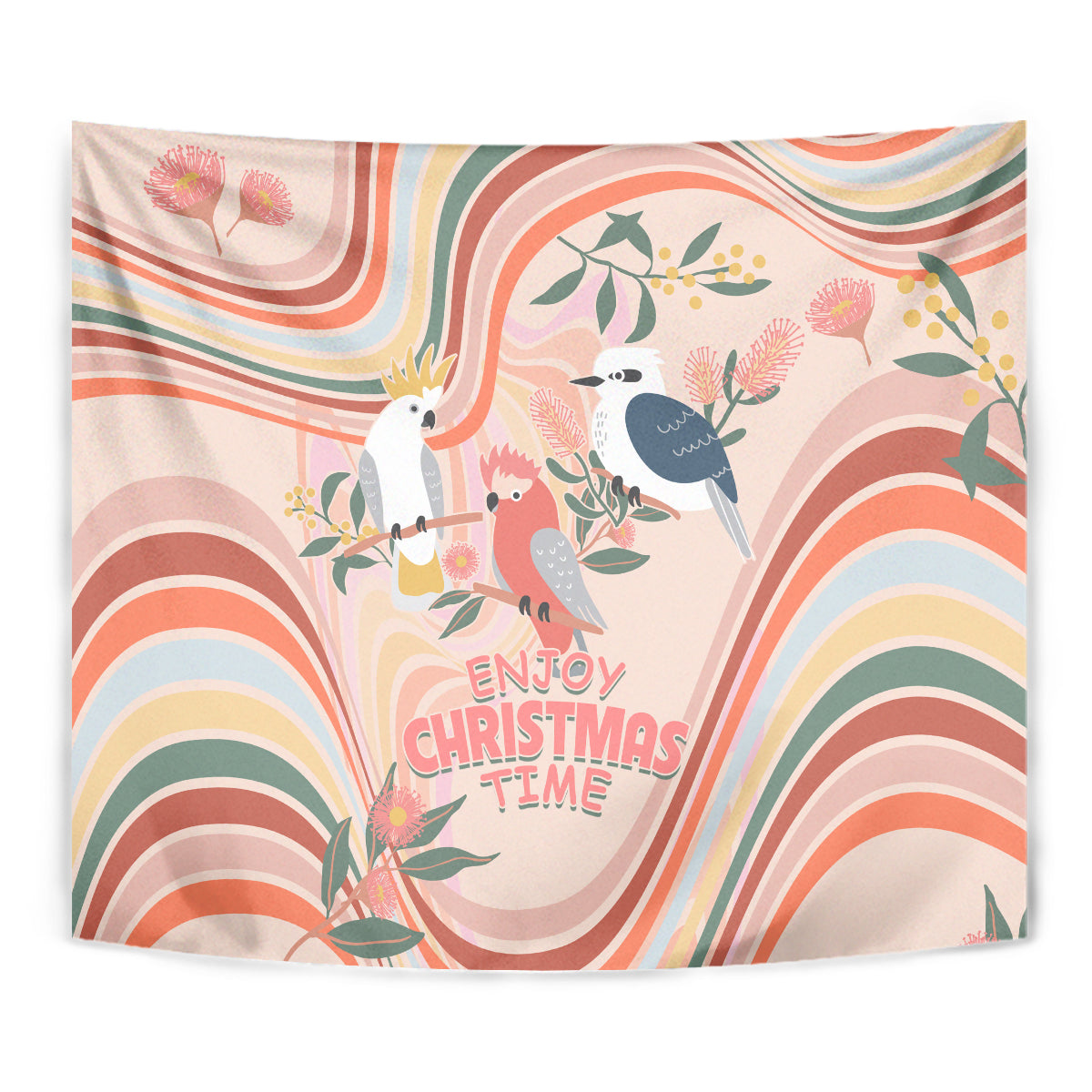 australia-hippie-christmas-tapestry-cockatoo-kookaburra-with-wattle-pink-peach-style