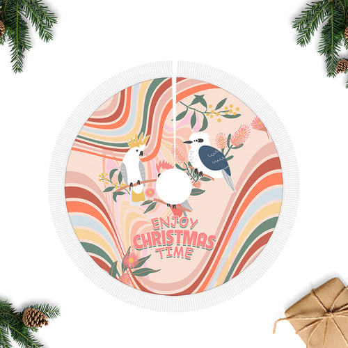 australia-hippie-christmas-tree-skirt-cockatoo-kookaburra-with-wattle-pink-peach-style