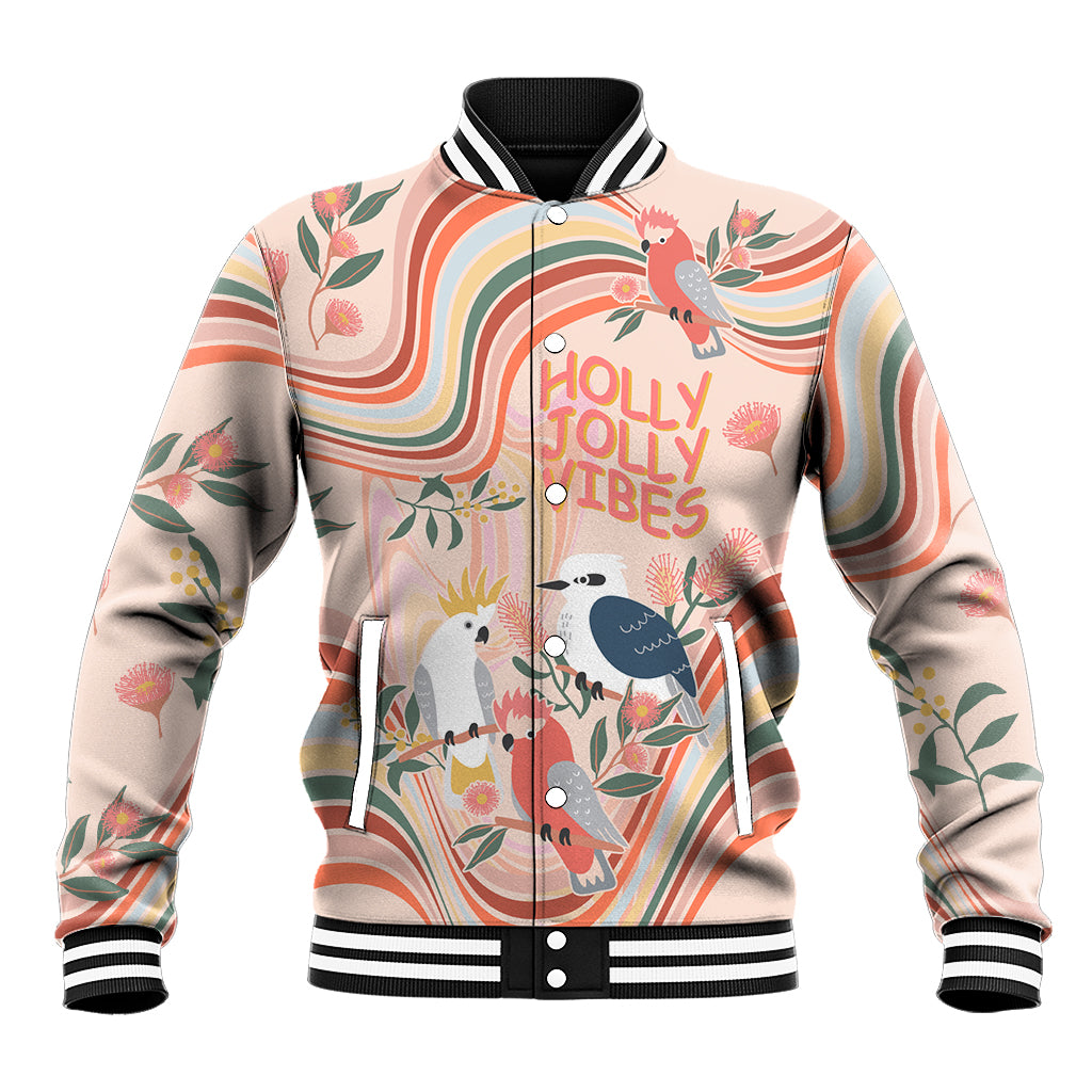 personalised-australia-hippie-christmas-baseball-jacket-cockatoo-kookaburra-with-wattle-pink-peach-style