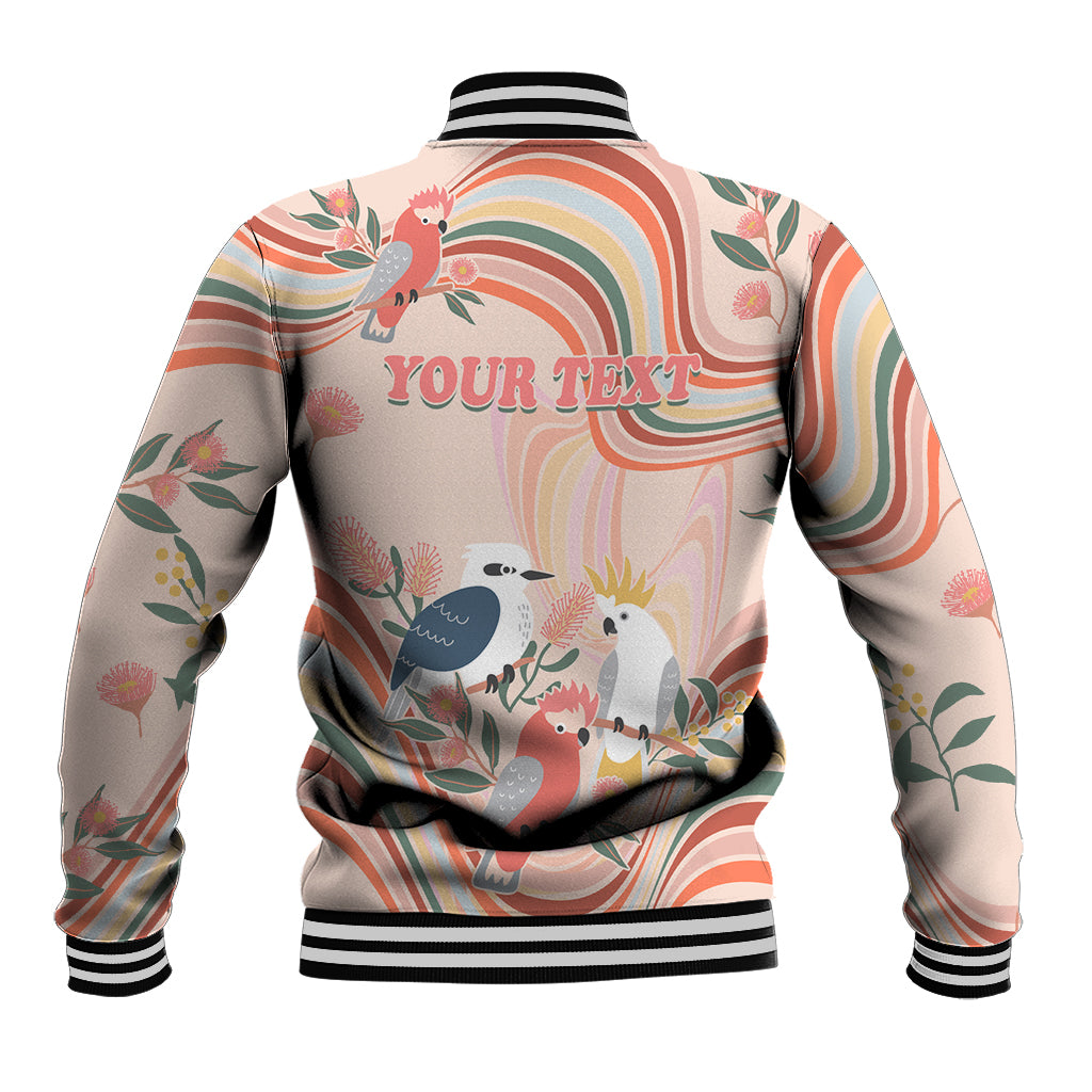 personalised-australia-hippie-christmas-baseball-jacket-cockatoo-kookaburra-with-wattle-pink-peach-style