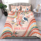 personalised-australia-hippie-christmas-bedding-set-cockatoo-kookaburra-with-wattle-pink-peach-style