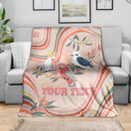 personalised-australia-hippie-christmas-blanket-cockatoo-kookaburra-with-wattle-pink-peach-style