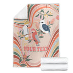 personalised-australia-hippie-christmas-blanket-cockatoo-kookaburra-with-wattle-pink-peach-style