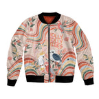 personalised-australia-hippie-christmas-bomber-jacket-cockatoo-kookaburra-with-wattle-pink-peach-style