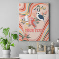 personalised-australia-hippie-christmas-canvas-wall-art-cockatoo-kookaburra-with-wattle-pink-peach-style