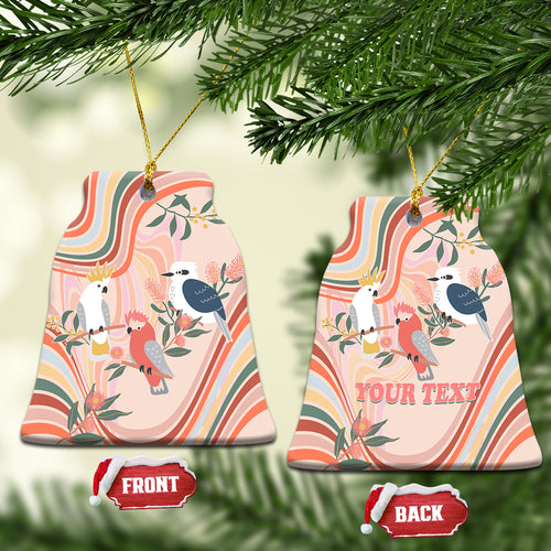 personalised-australia-hippie-christmas-ceramic-ornament-cockatoo-kookaburra-with-wattle-pink-peach-style