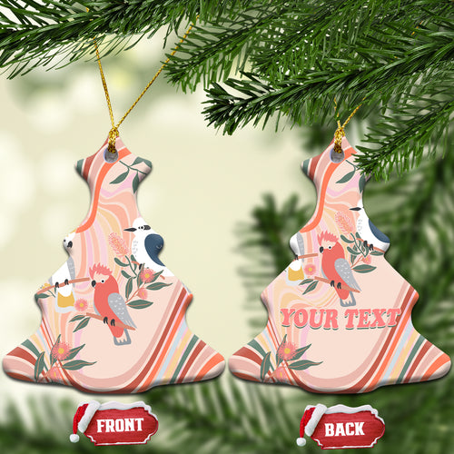 personalised-australia-hippie-christmas-ceramic-ornament-cockatoo-kookaburra-with-wattle-pink-peach-style