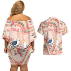personalised-australia-hippie-christmas-couples-matching-off-shoulder-short-dress-and-hawaiian-shirt-cockatoo-kookaburra-with-wattle-pink-peach-style