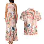 personalised-australia-hippie-christmas-couples-matching-tank-maxi-dress-and-hawaiian-shirt-cockatoo-kookaburra-with-wattle-pink-peach-style