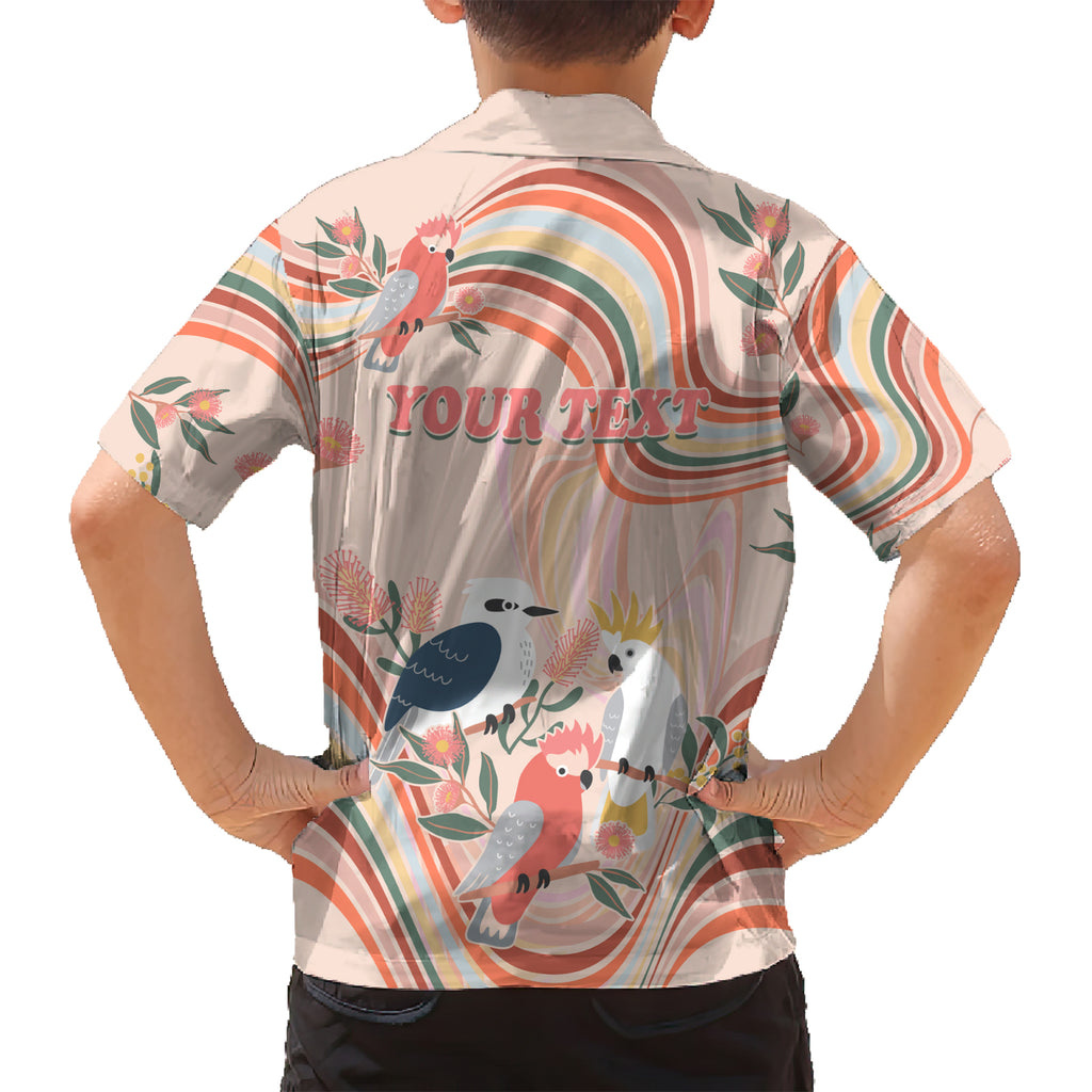 personalised-australia-hippie-christmas-family-matching-short-sleeve-bodycon-dress-and-hawaiian-shirt-cockatoo-kookaburra-with-wattle-pink-peach-style