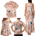 personalised-australia-hippie-christmas-family-matching-tank-maxi-dress-and-hawaiian-shirt-cockatoo-kookaburra-with-wattle-pink-peach-style