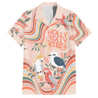 personalised-australia-hippie-christmas-hawaiian-shirt-cockatoo-kookaburra-with-wattle-pink-peach-style