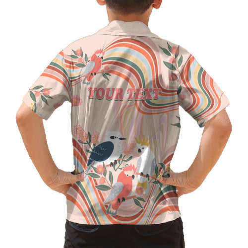 personalised-australia-hippie-christmas-hawaiian-shirt-cockatoo-kookaburra-with-wattle-pink-peach-style