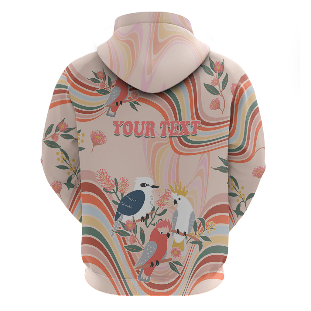 personalised-australia-hippie-christmas-hoodie-cockatoo-kookaburra-with-wattle-pink-peach-style