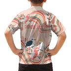 personalised-australia-hippie-christmas-kid-hawaiian-shirt-cockatoo-kookaburra-with-wattle-pink-peach-style