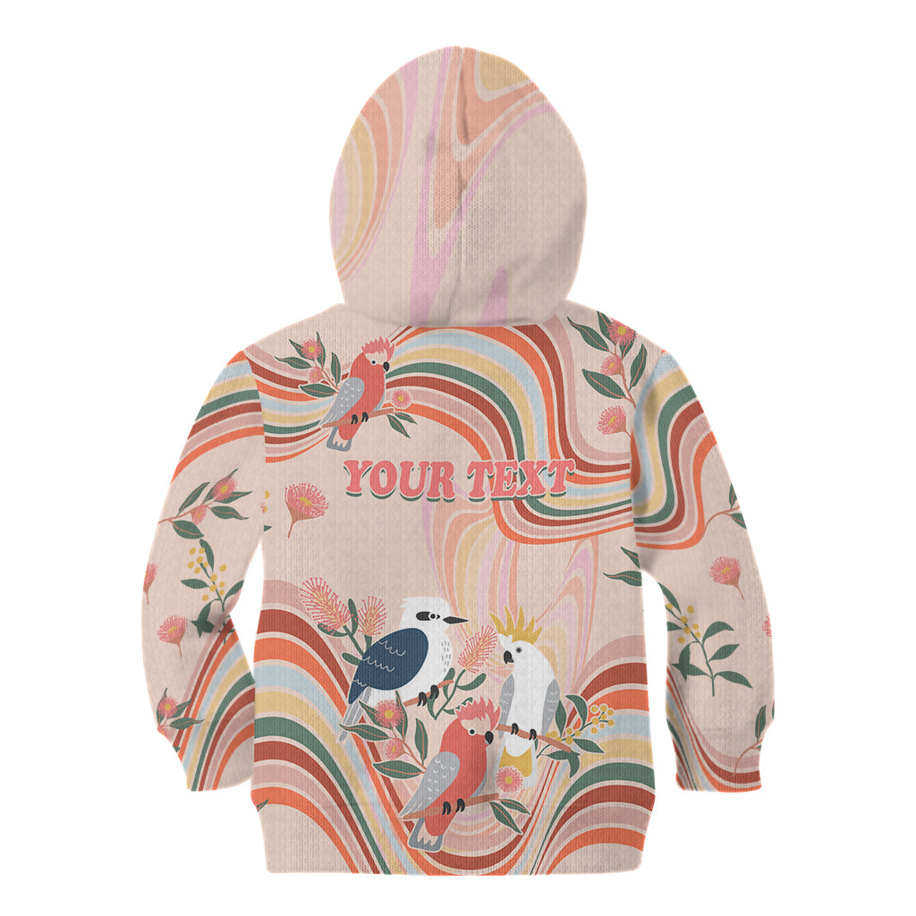 personalised-australia-hippie-christmas-kid-hoodie-cockatoo-kookaburra-with-wattle-pink-peach-style