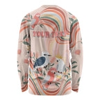 personalised-australia-hippie-christmas-long-sleeve-shirt-cockatoo-kookaburra-with-wattle-pink-peach-style