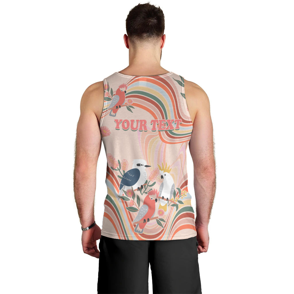 personalised-australia-hippie-christmas-men-tank-top-cockatoo-kookaburra-with-wattle-pink-peach-style