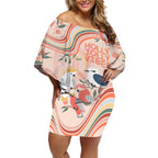 personalised-australia-hippie-christmas-off-shoulder-short-dress-cockatoo-kookaburra-with-wattle-pink-peach-style