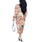 personalised-australia-hippie-christmas-off-the-shoulder-long-sleeve-dress-cockatoo-kookaburra-with-wattle-pink-peach-style