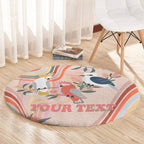 personalised-australia-hippie-christmas-round-carpet-cockatoo-kookaburra-with-wattle-pink-peach-style
