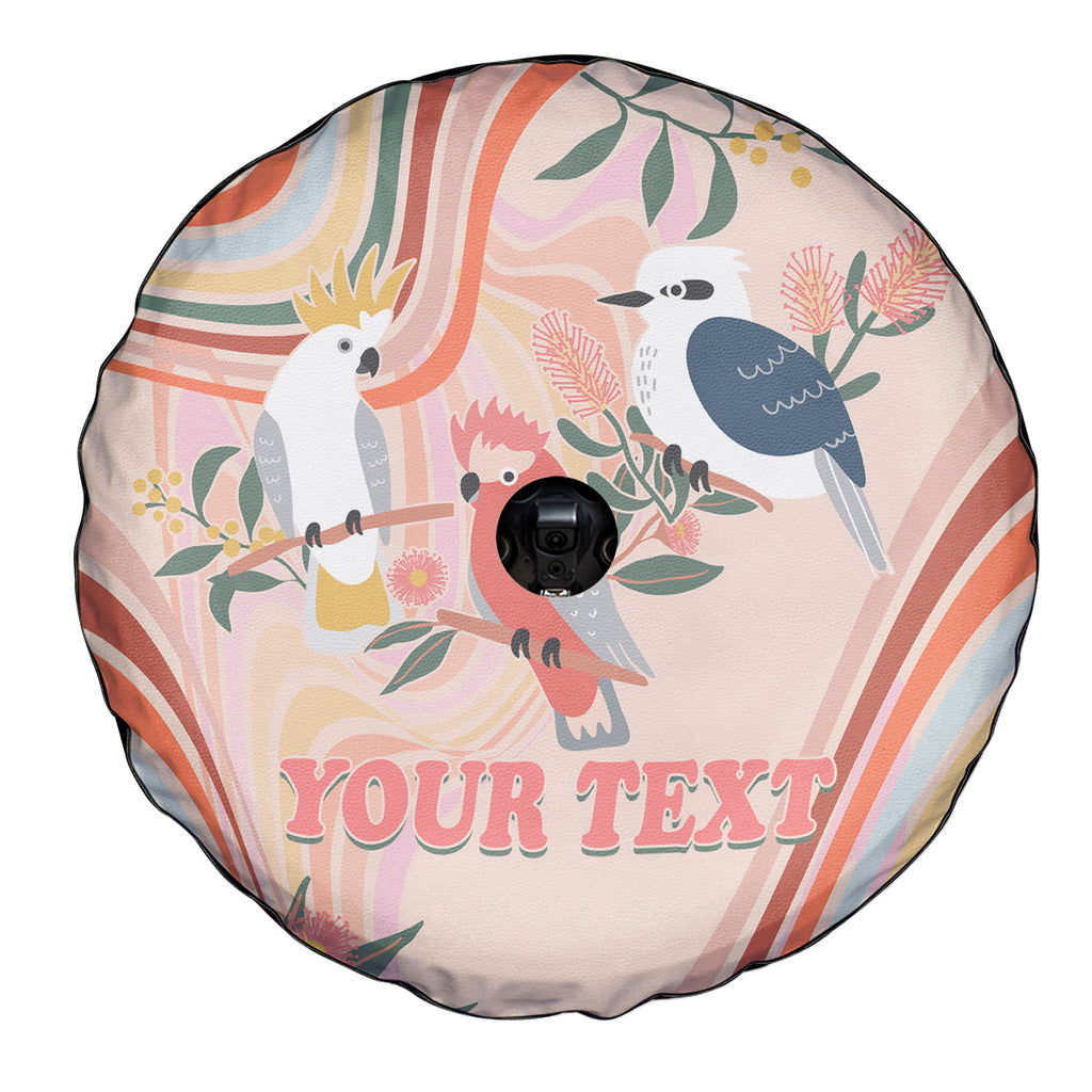 personalised-australia-hippie-christmas-spare-tire-cover-cockatoo-kookaburra-with-wattle-pink-peach-style