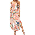 personalised-australia-hippie-christmas-summer-maxi-dress-cockatoo-kookaburra-with-wattle-pink-peach-style