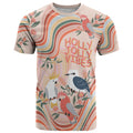 personalised-australia-hippie-christmas-t-shirt-cockatoo-kookaburra-with-wattle-pink-peach-style