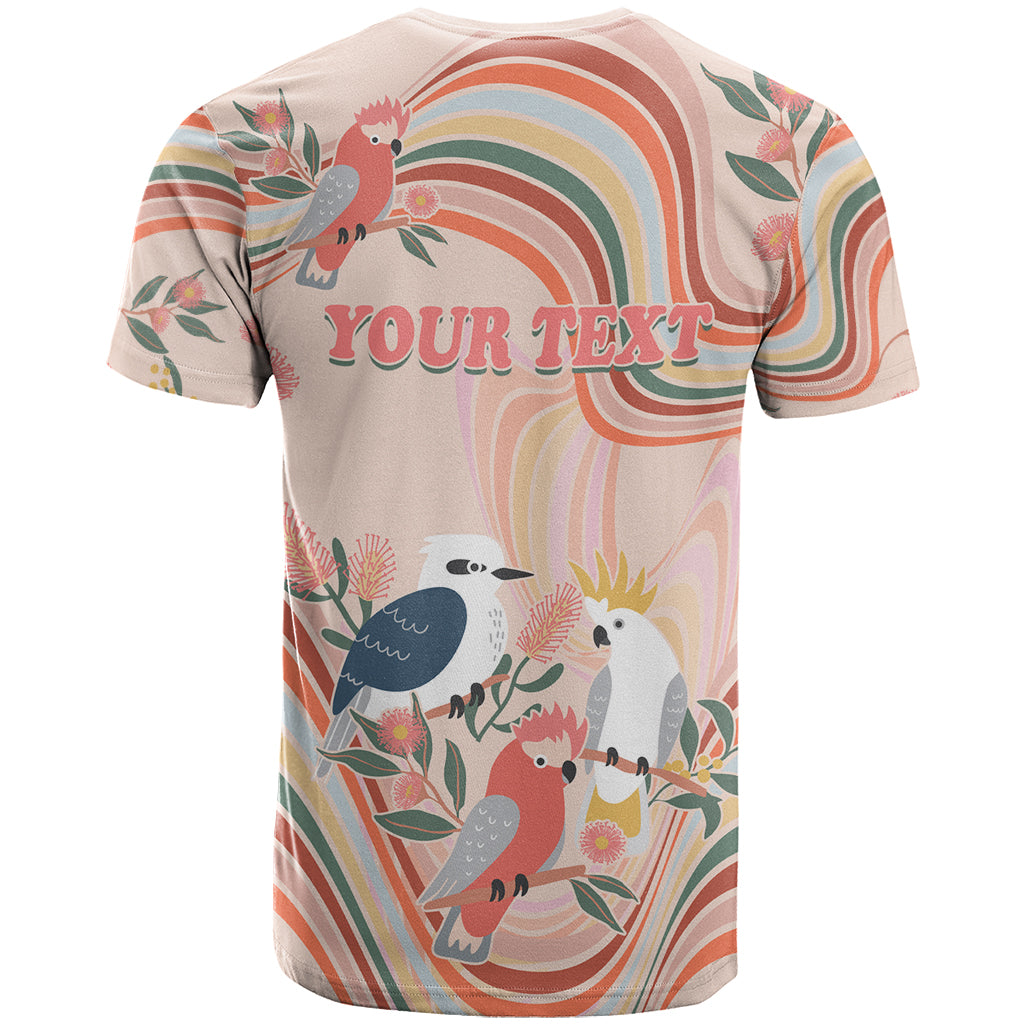 personalised-australia-hippie-christmas-t-shirt-cockatoo-kookaburra-with-wattle-pink-peach-style