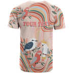 personalised-australia-hippie-christmas-t-shirt-cockatoo-kookaburra-with-wattle-pink-peach-style