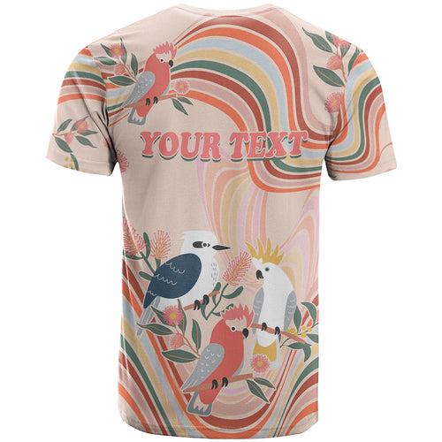 personalised-australia-hippie-christmas-t-shirt-cockatoo-kookaburra-with-wattle-pink-peach-style