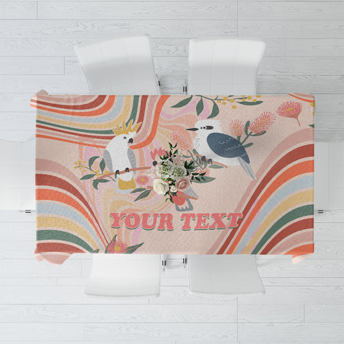 personalised-australia-hippie-christmas-tablecloth-cockatoo-kookaburra-with-wattle-pink-peach-style