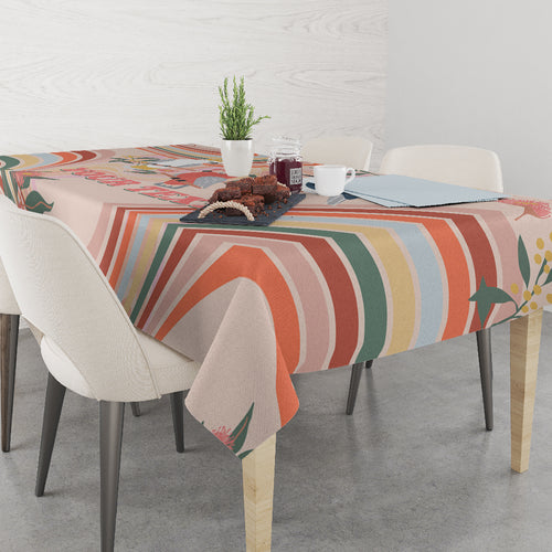 personalised-australia-hippie-christmas-tablecloth-cockatoo-kookaburra-with-wattle-pink-peach-style