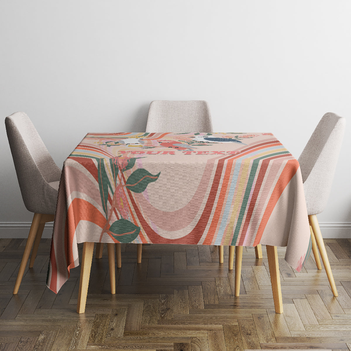 personalised-australia-hippie-christmas-tablecloth-cockatoo-kookaburra-with-wattle-pink-peach-style