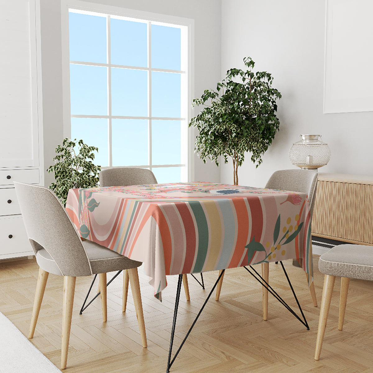 personalised-australia-hippie-christmas-tablecloth-cockatoo-kookaburra-with-wattle-pink-peach-style