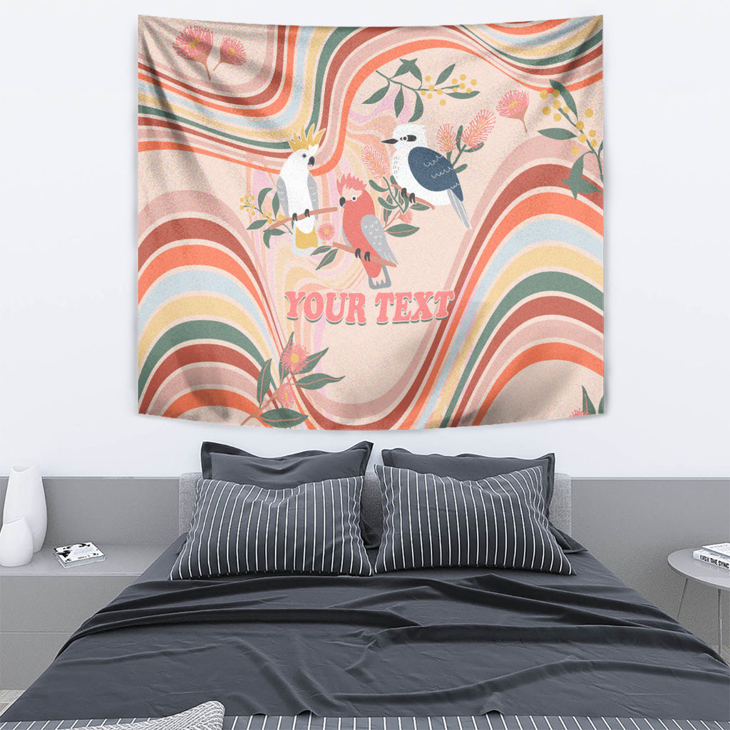 personalised-australia-hippie-christmas-tapestry-cockatoo-kookaburra-with-wattle-pink-peach-style