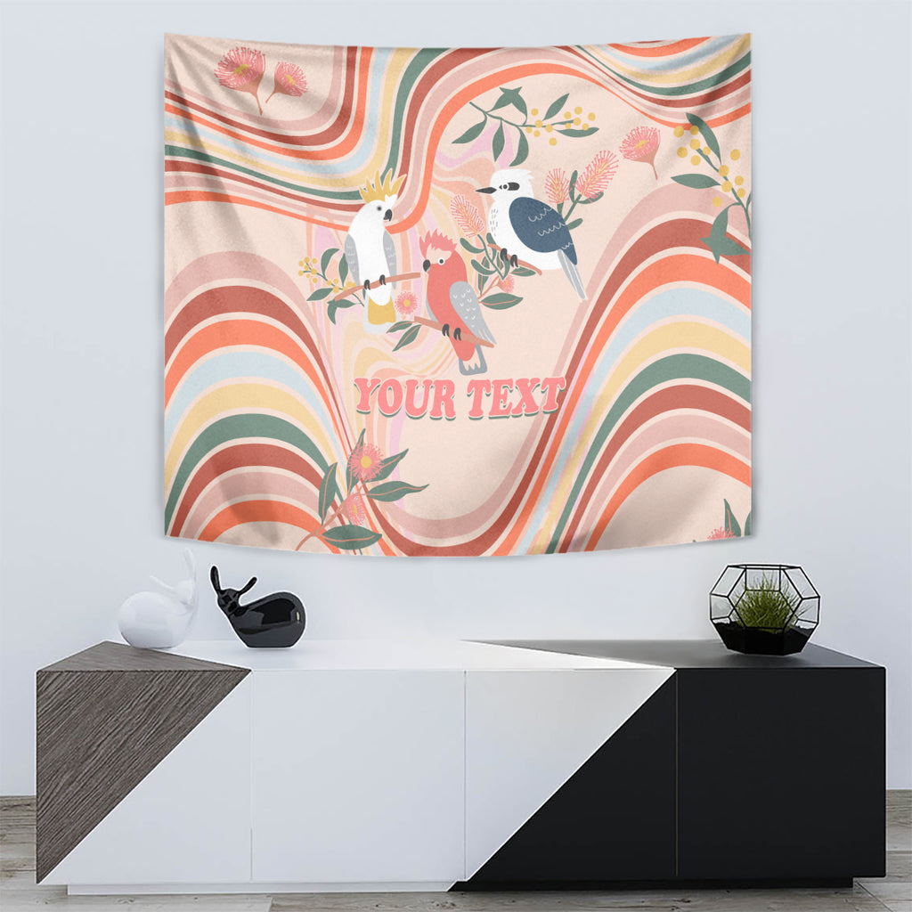 personalised-australia-hippie-christmas-tapestry-cockatoo-kookaburra-with-wattle-pink-peach-style