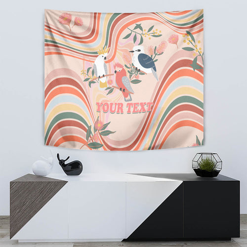 personalised-australia-hippie-christmas-tapestry-cockatoo-kookaburra-with-wattle-pink-peach-style