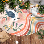 personalised-australia-hippie-christmas-tree-skirt-cockatoo-kookaburra-with-wattle-pink-peach-style
