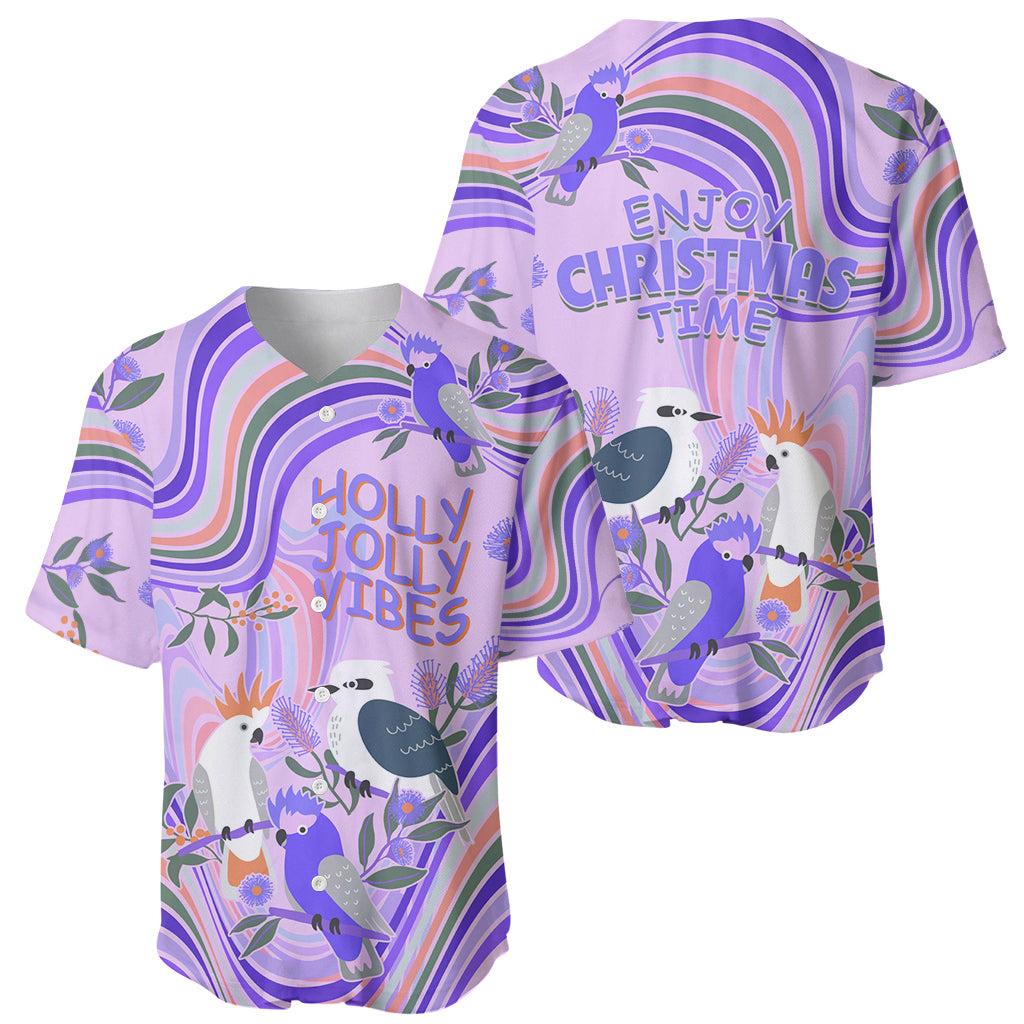 australia-hippie-christmas-baseball-jersey-cockatoo-kookaburra-with-wattle-violet-pastel-color