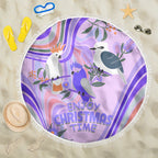 australia-hippie-christmas-beach-blanket-cockatoo-kookaburra-with-wattle-violet-pastel-color