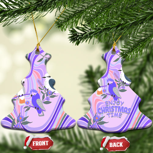 australia-hippie-christmas-ceramic-ornament-cockatoo-kookaburra-with-wattle-violet-pastel-color