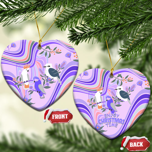 australia-hippie-christmas-ceramic-ornament-cockatoo-kookaburra-with-wattle-violet-pastel-color